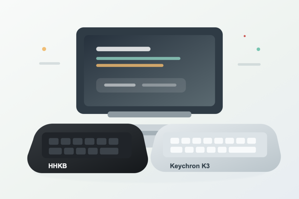 HHKBとKeychron K3をMac環境で比較するイメージ