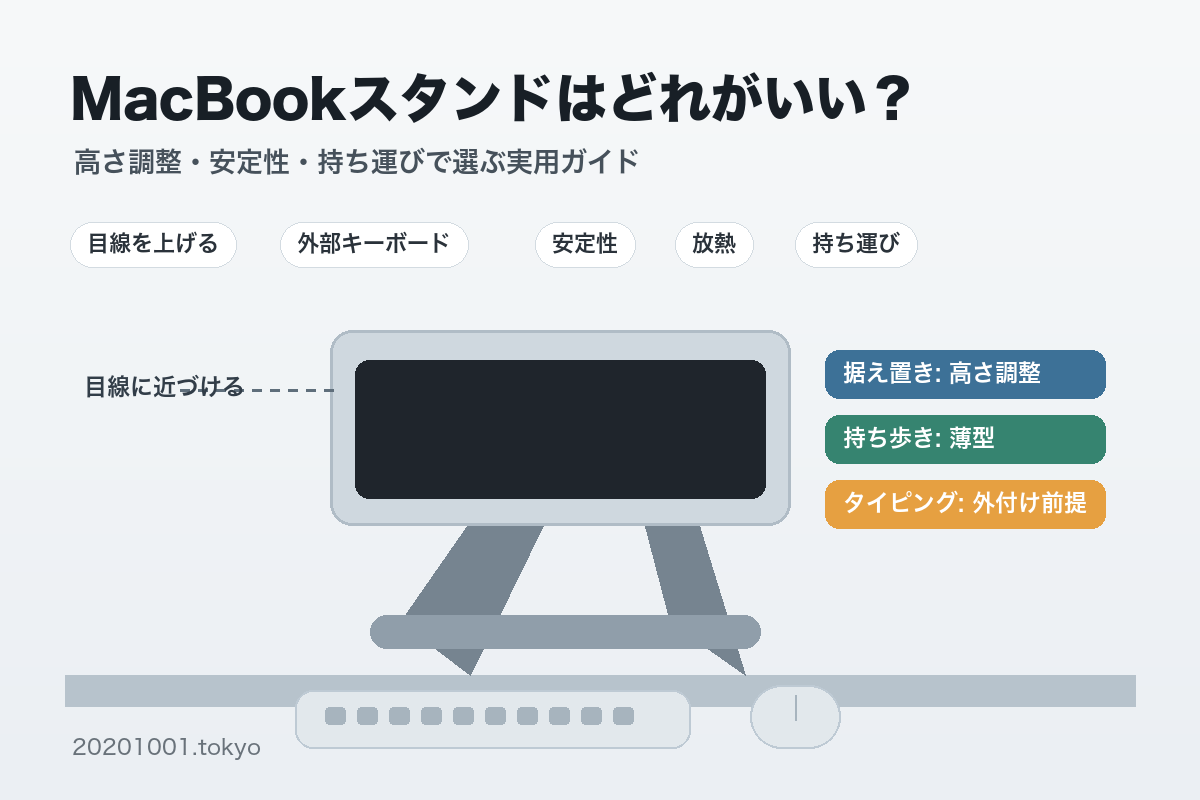 MacBookスタンドはどれがいい？高さ調整・安定性・持ち運びで選ぶ実用ガイドの関連イメージ