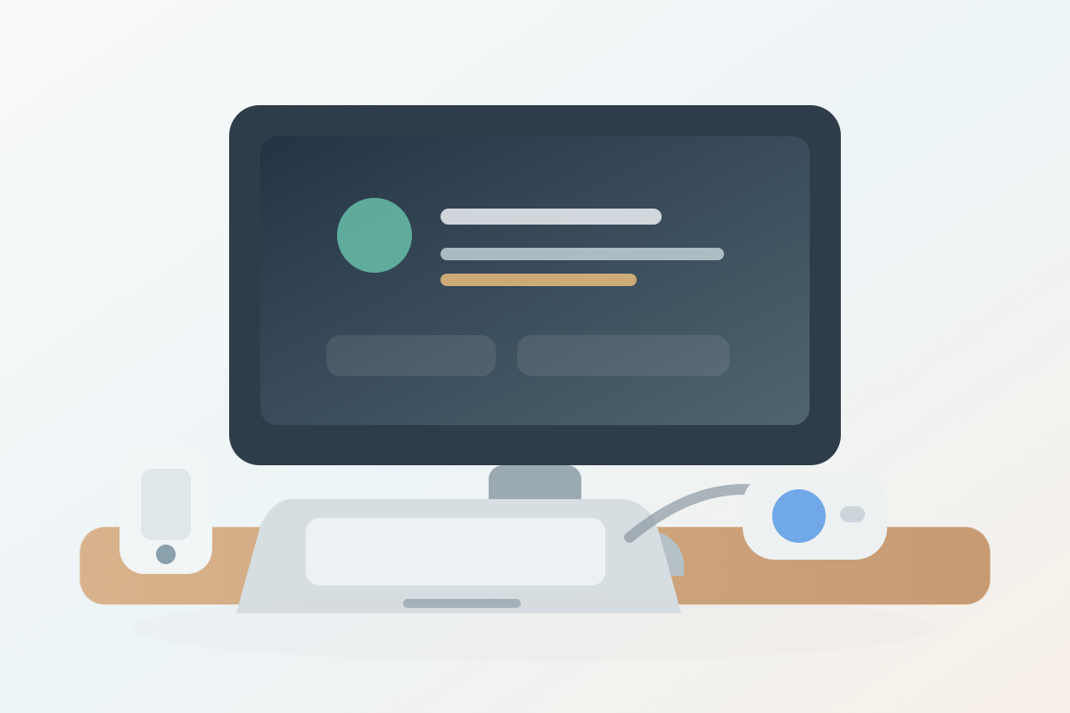 MacBookを外部モニターにつないだ作業環境のイメージ