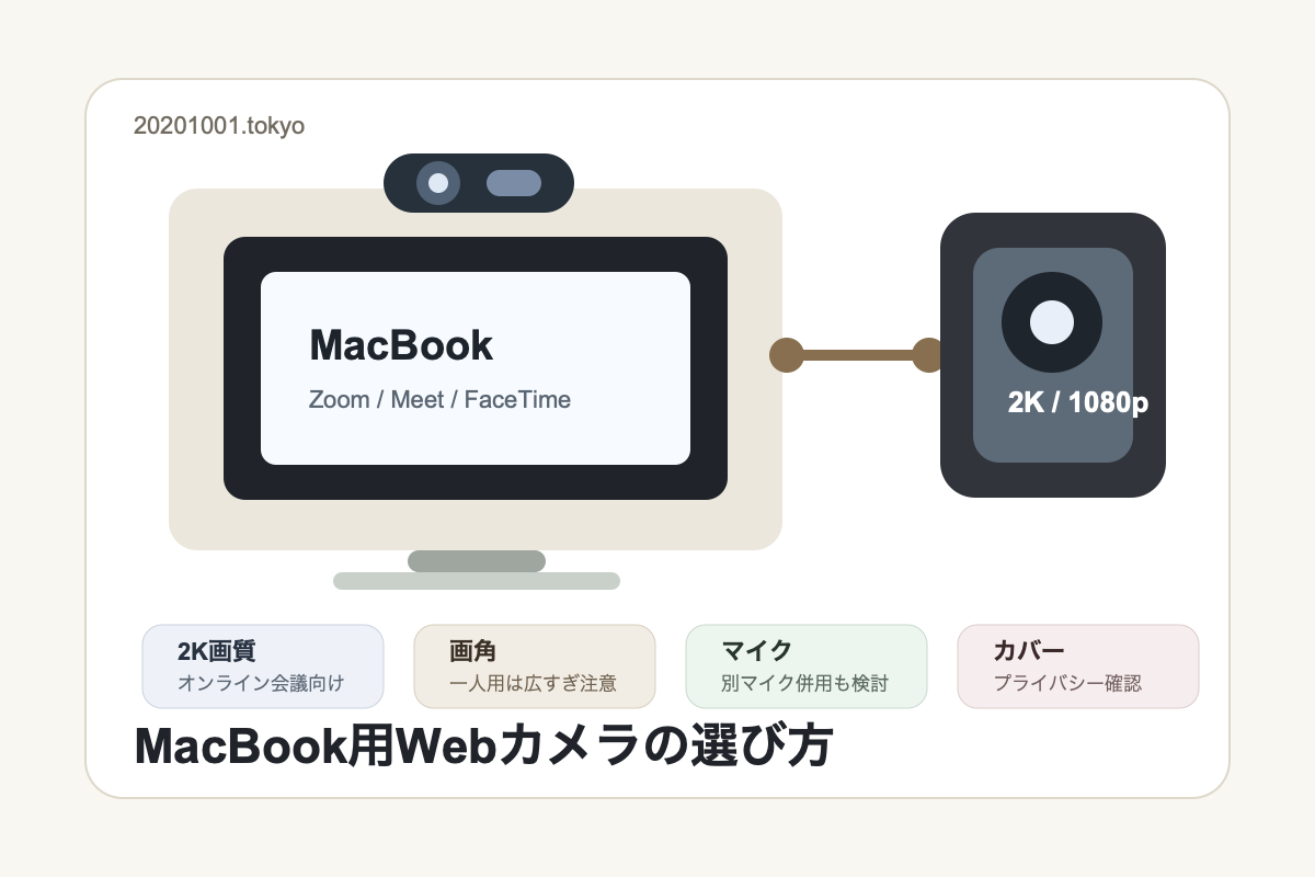 MacBook用Webカメラはどれがいい？Zoom・Meet・FaceTimeで失敗しない選び方の関連イメージ